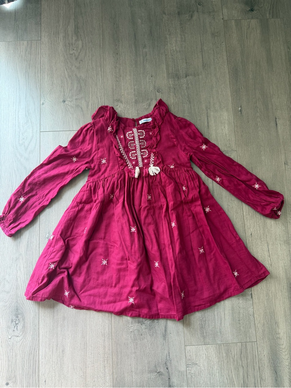Mayoral girls long sleeve dress - size 6